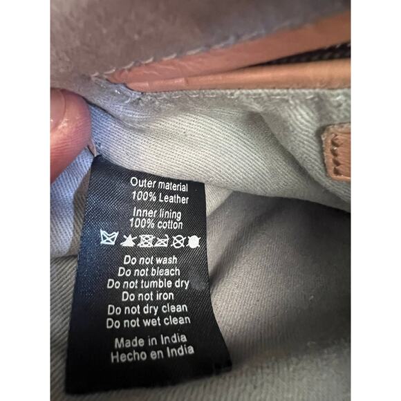 Small Day & Mood "Tribal-Like" Embossed Leather Crossbody Saddle Bag - Picture 12 of 12